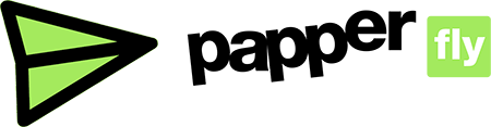 logo negro transparente papperfly con icono